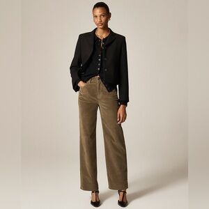 NWT J. Crew Slim Wide Pant In Corduroy Frosty Olive Green Size 27
